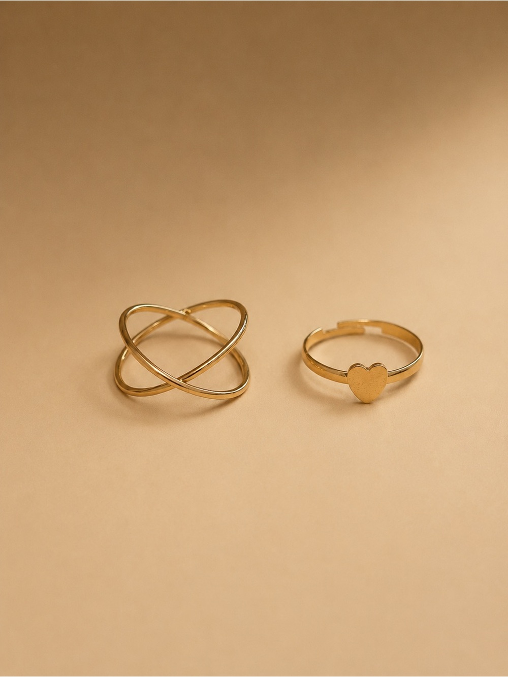 Kohl's 14K Gold Plated Celestial Love Ring Set